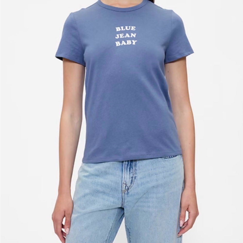 GAP Short Sleeve Fav Crew Tee “Blue Jean Baby” - Picture 2 of 6